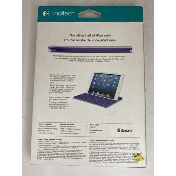 Logitech Ultrathin Keyboard iPad Mini Unused Open Box Incomplete - Picture 4 of 9